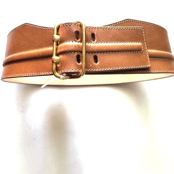 Agnona Double Prong Buckle Corset Belt In Caramel main image 10
